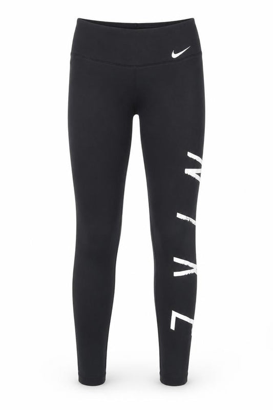 Nike Women's Black Ankle Leggings, Size S, Logo Pattern