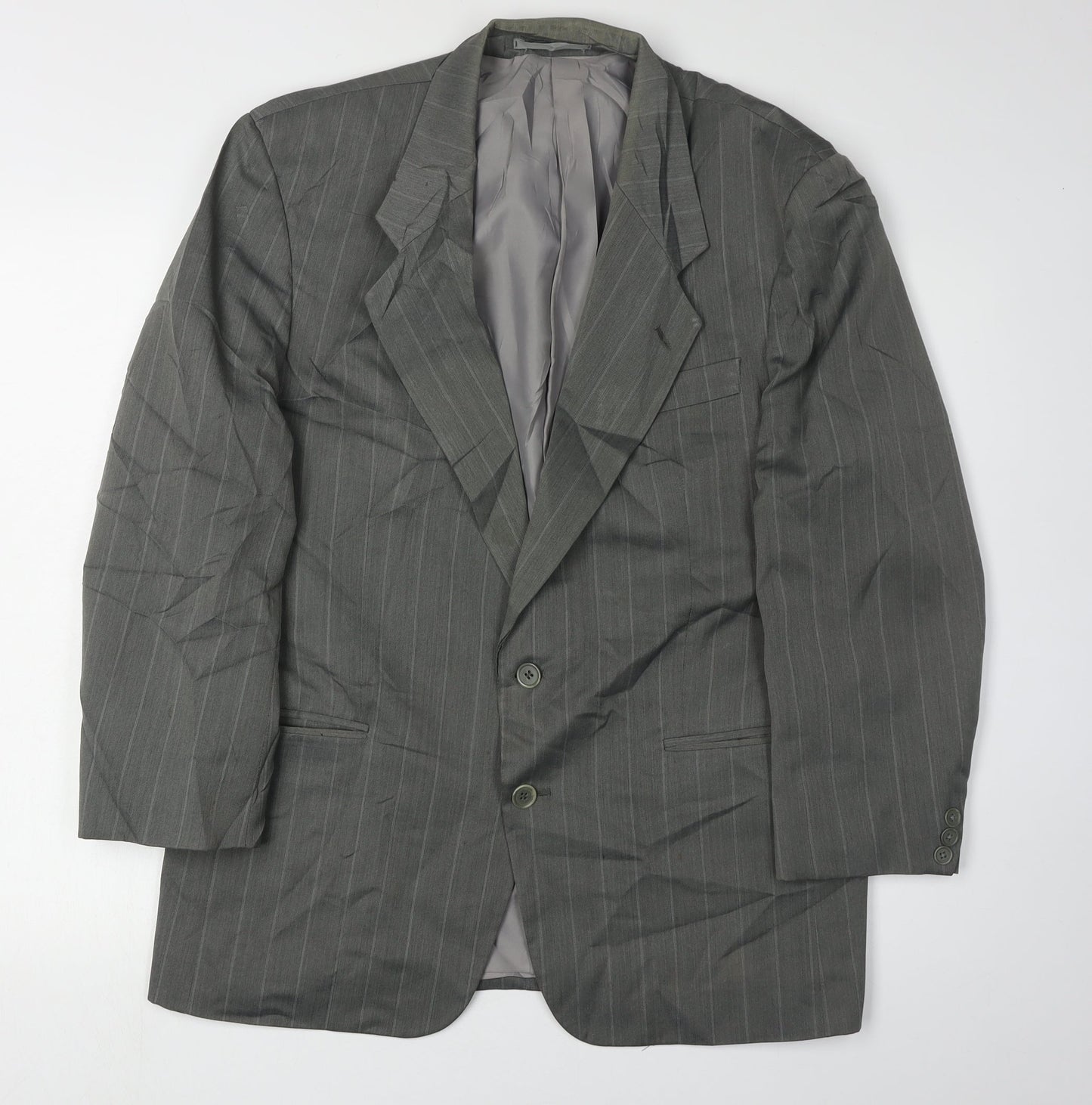 Gurteen Men's Grey Striped Blazer 40S Polyester Wool