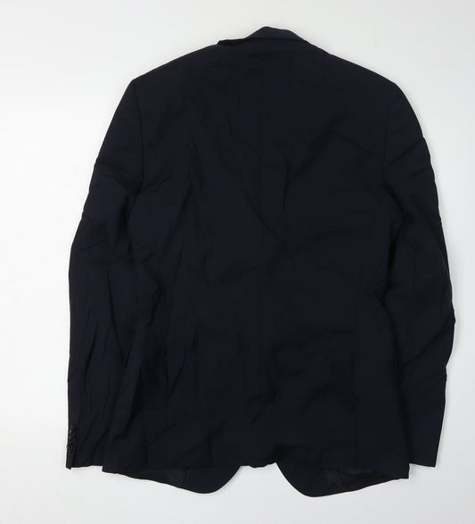 Hugo Boss Men's Blue Wool Blazer, Size 38L, Formal Jacket