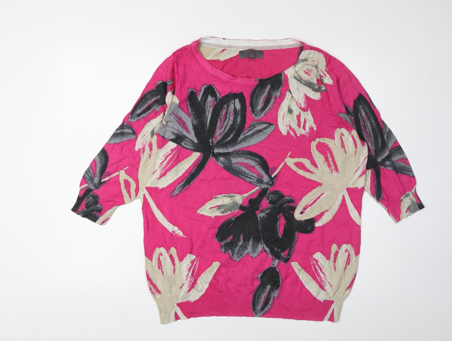 Next Women's Pink Floral Pullover Jumper UK 12