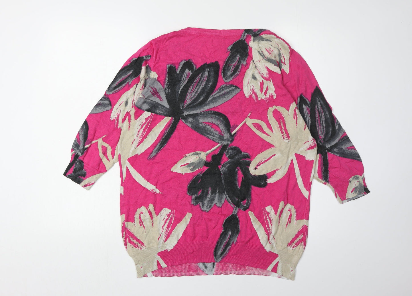 Next Women's Pink Floral Pullover Jumper UK 12