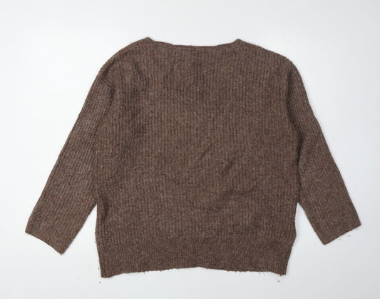 Fat Face Women's Brown Chunky Knit Pullover Jumper Size 10