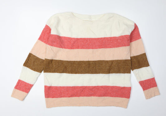 Fat Face Women's Multicoloured Striped Pullover Jumper Size 12