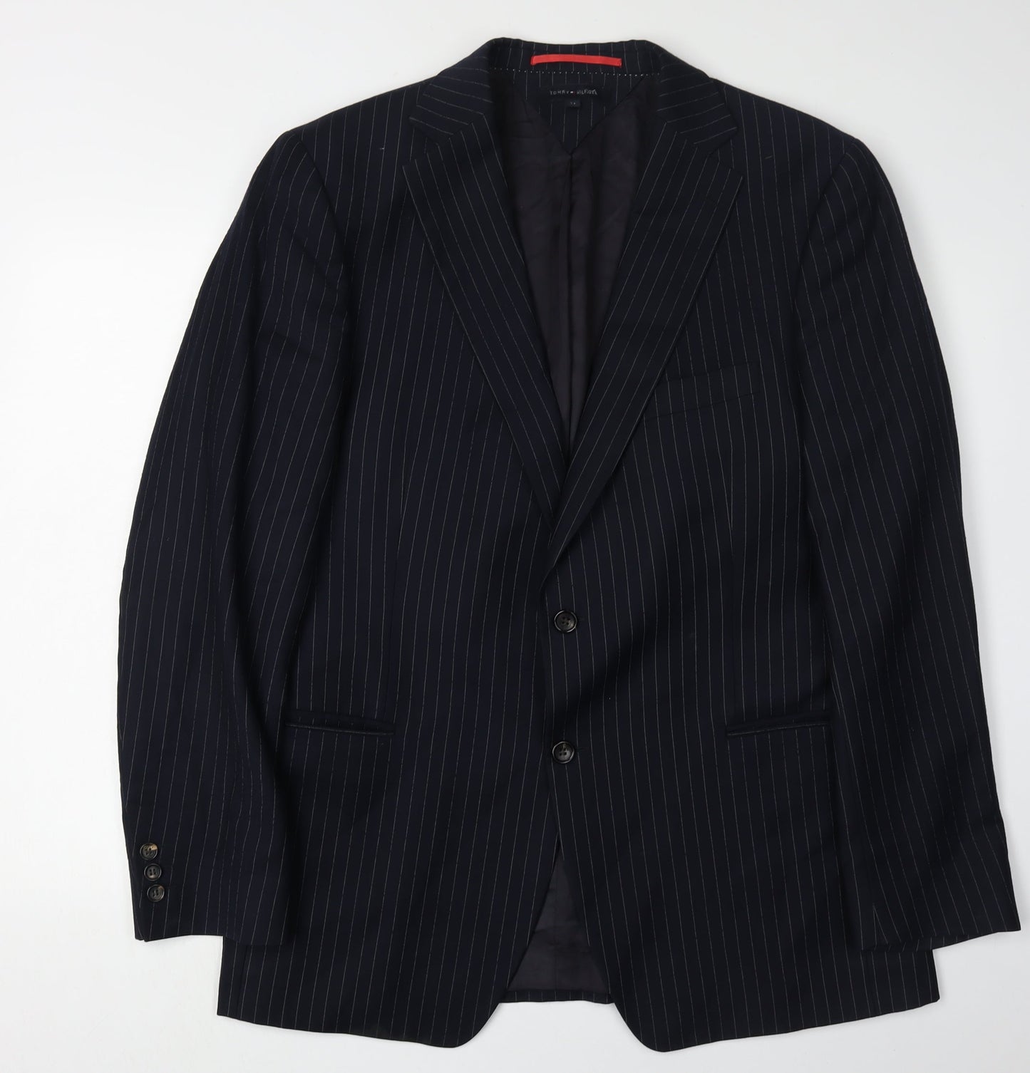 Tommy Hilfiger Men's Blue Striped Suit Jacket UK 44