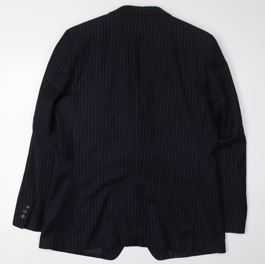 Tommy Hilfiger Men's Blue Striped Suit Jacket UK 44