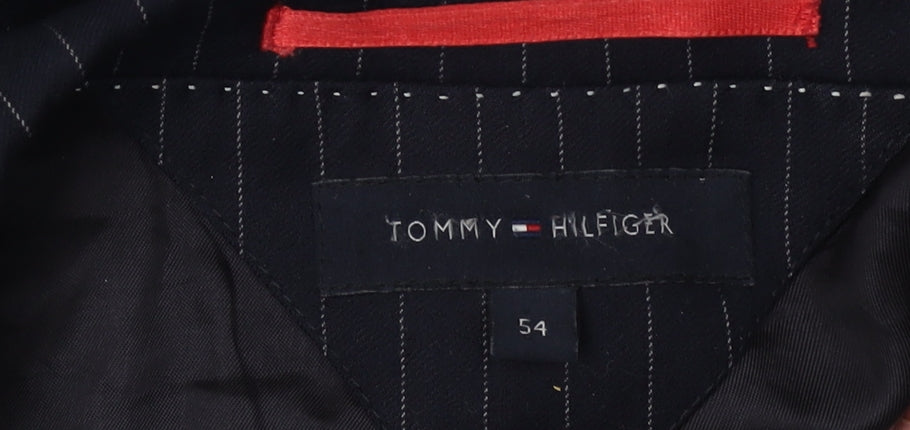 Tommy Hilfiger Men's Blue Striped Suit Jacket UK 44