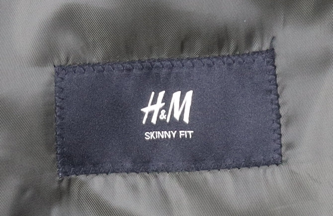 H&M Men's Black Slim Fit Blazer, Size 40R