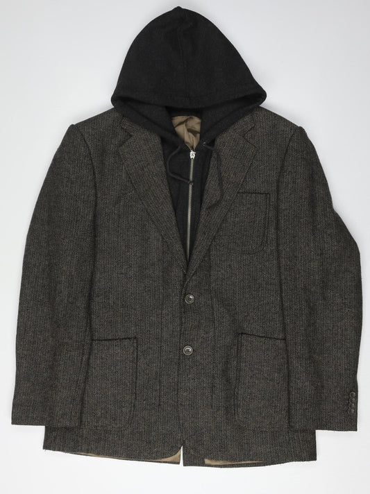 Daniel Christian Men's Grey XL Herringbone Blazer Jacket