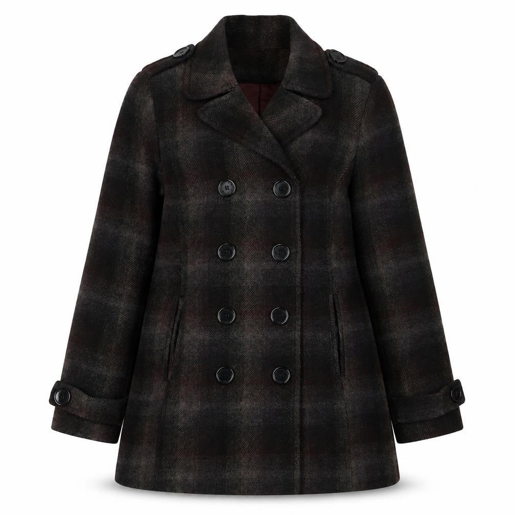 Womens UK Size 12 Regular Austin Reed Black Wool Blend Coat