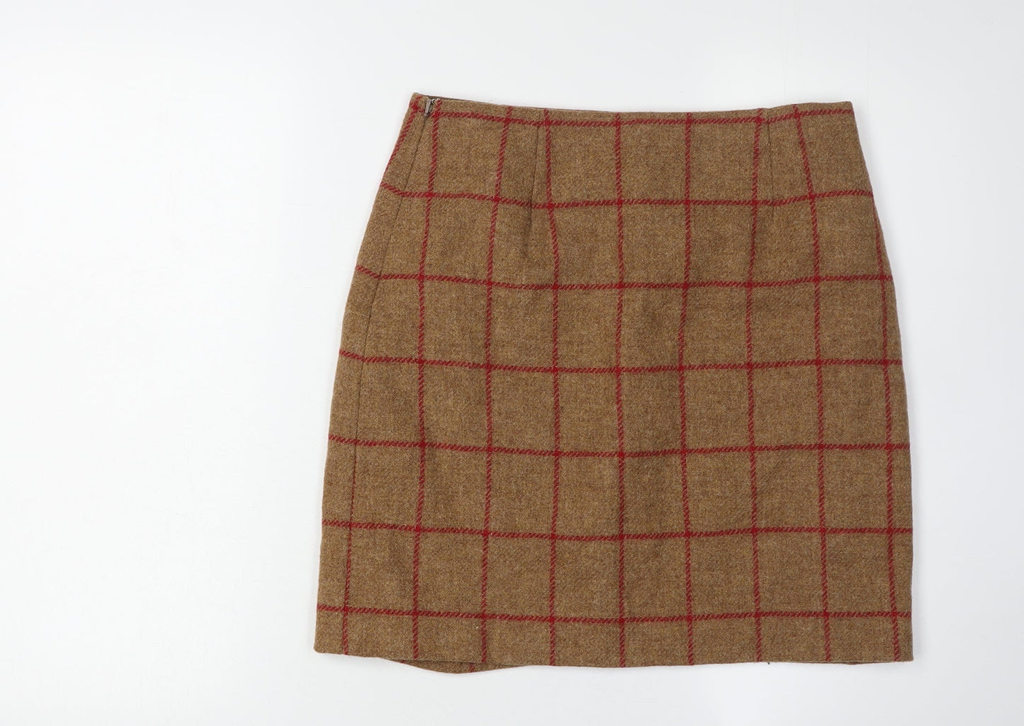 Hobbs Women Brown Check Pencil Skirt Size 10