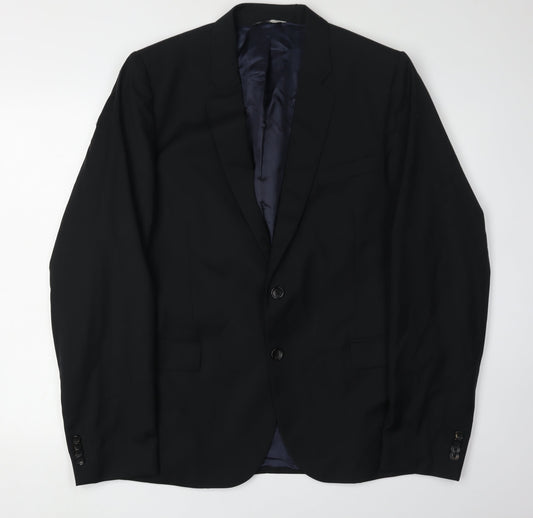 Paul Smith Men's Black Blazer, Size 44, Wool-Mohair Blend