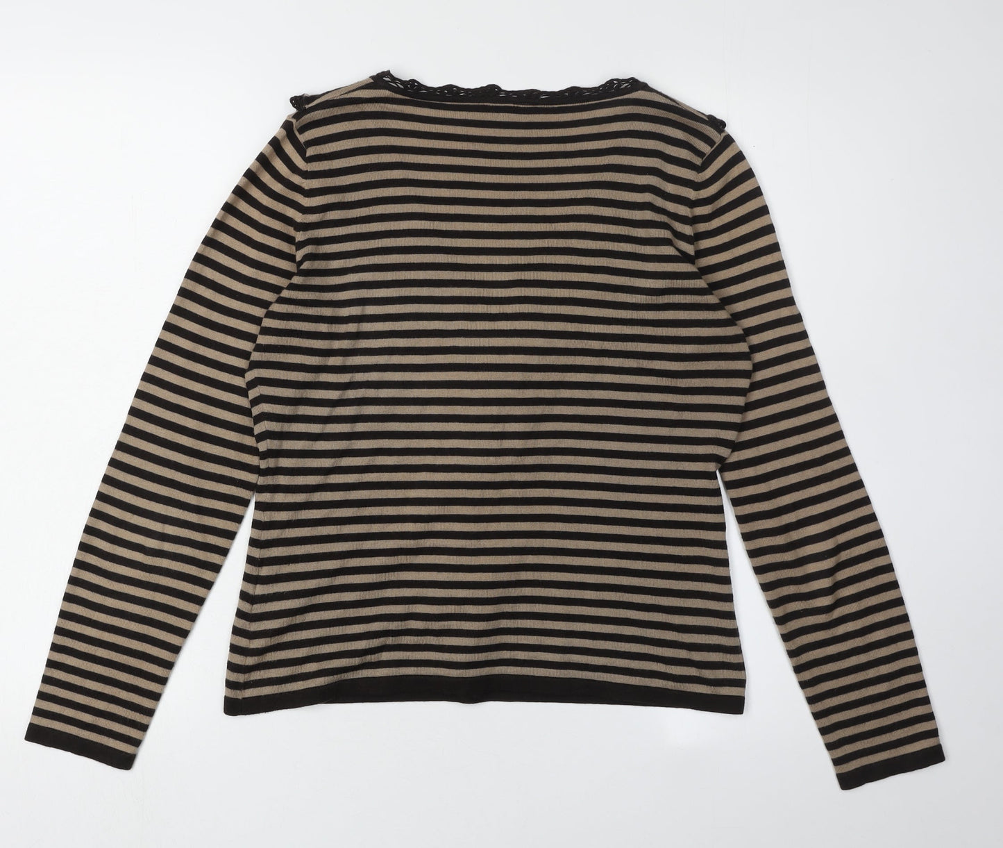 Phase Eight Women's Black Striped Cardigan Size 10