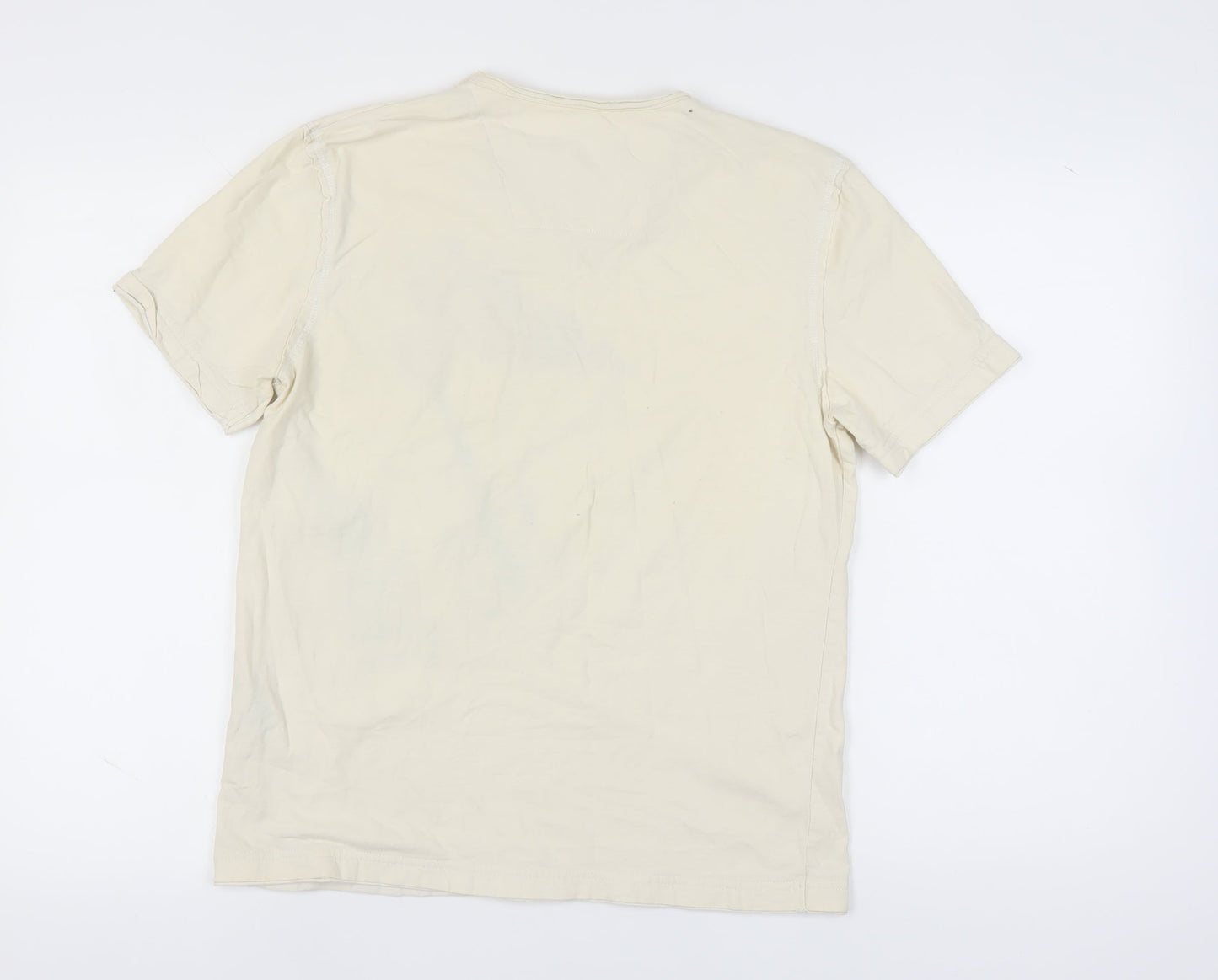 NEXT Unisex Beige Graphic V-Neck T-Shirt M