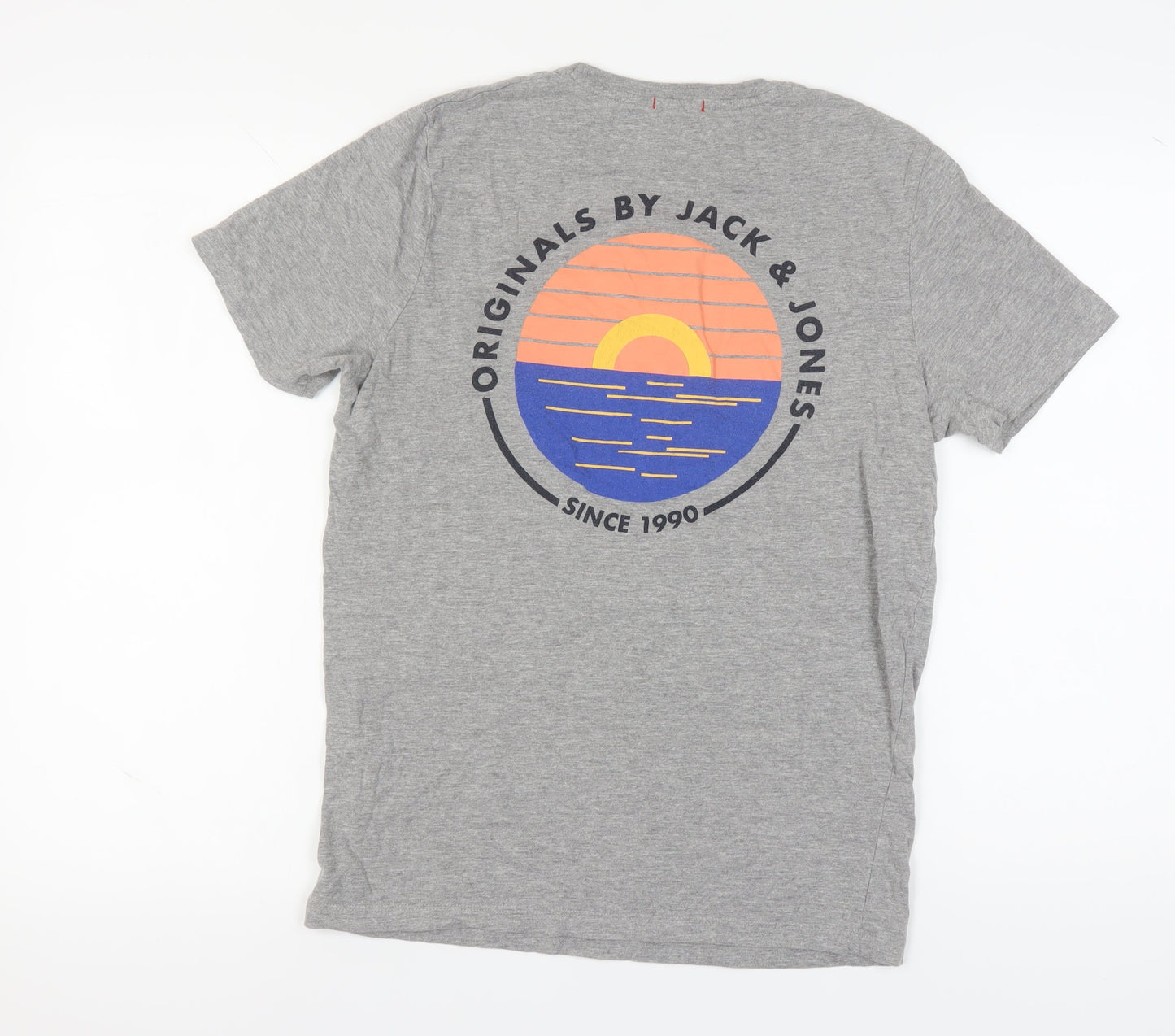 Jack & Jones Grey Beach Theme Men's T-Shirt, S