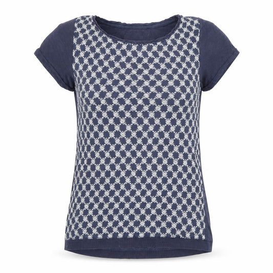FatFace Women's Blue Geometric T-Shirt, Size 6