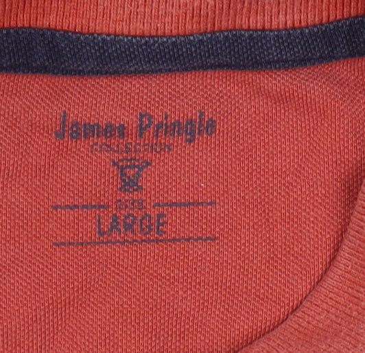James Pringle Men's Red Polo Shirt - Large