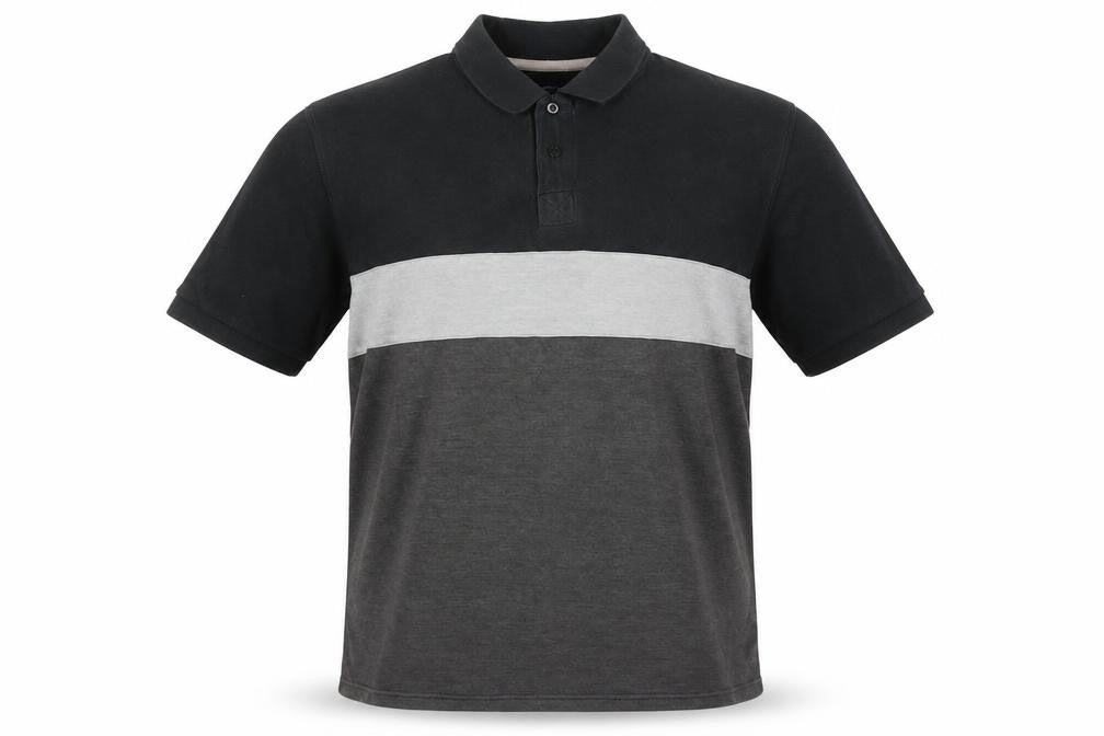 Casual Club Men's Black Colourblock Polo Shirt L