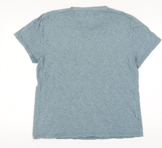 Linea Men's Blue Crew Neck T-Shirt, Size L