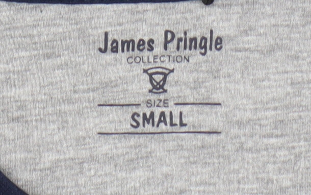 James Pringle Men's Blue Striped Cotton T-Shirt, Size S