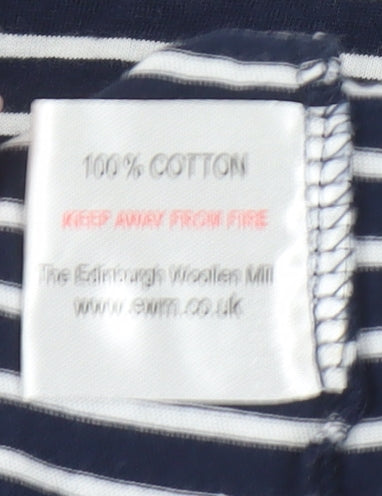 James Pringle Men's Blue Striped Cotton T-Shirt, Size S