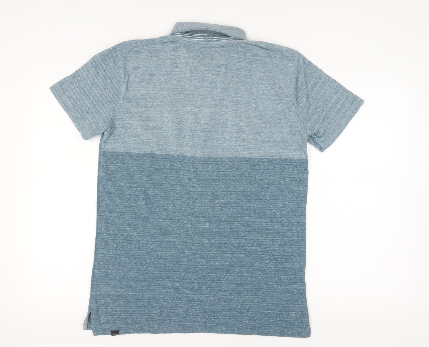 Quiksilver Men's Blue Colourblock Polo Shirt L