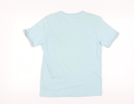 Brave Soul Men's Blue Polka Dot Medium T-Shirt