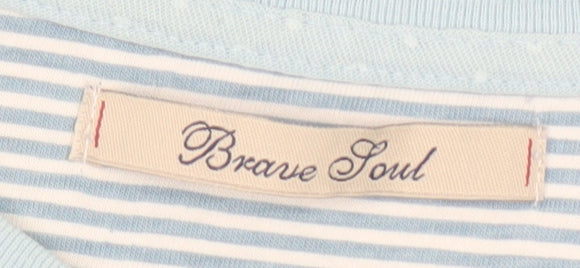 Brave Soul Men's Blue Polka Dot Medium T-Shirt