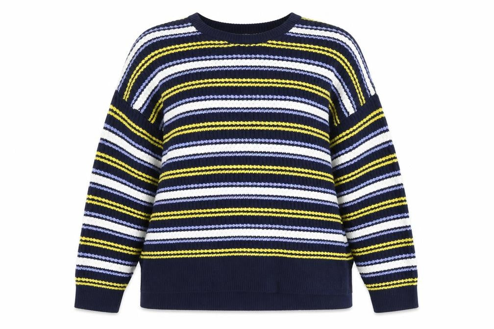 Marks and Spencer Women's XL Blue Striped Pullover Jumper