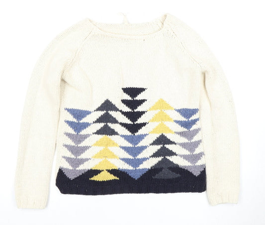 White Stuff Women's Ivory Geometric Pullover - Size 10