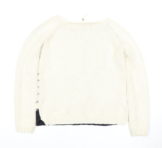 White Stuff Women's Ivory Geometric Pullover - Size 10
