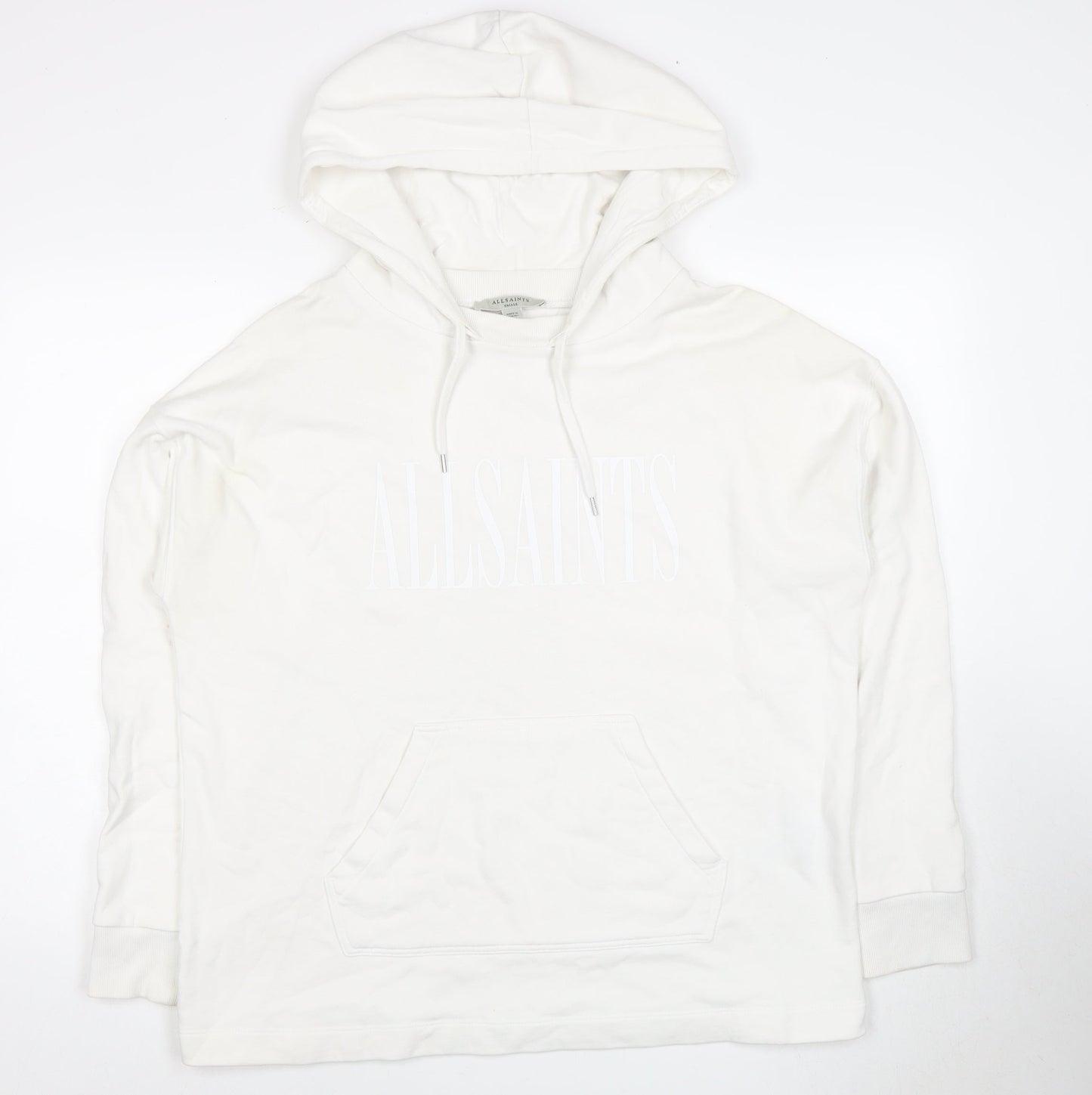 AllSaints Ivory Logo Pullover Hoodie - Men's Small
