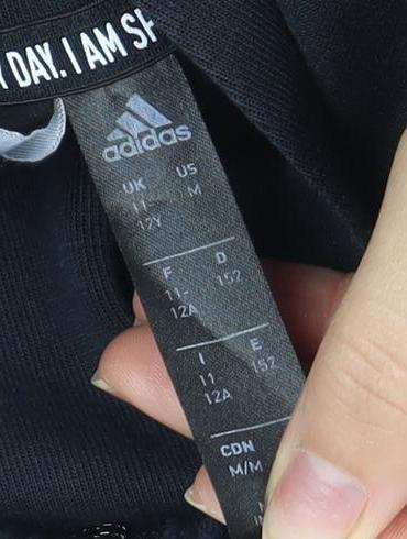 Adidas Black Boys Full Zip Hoodie, Size 11 Years, Casual Sports