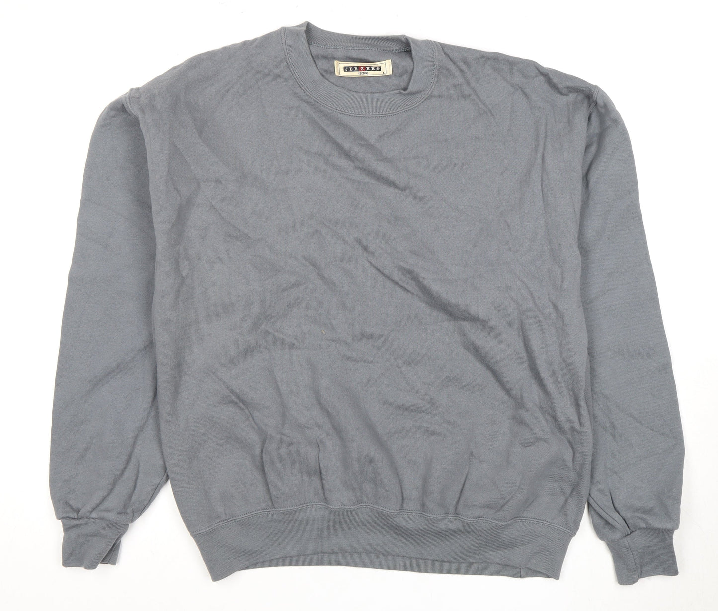 Jerzees Men's Grey Crew Neck Pullover Sweatshirt L