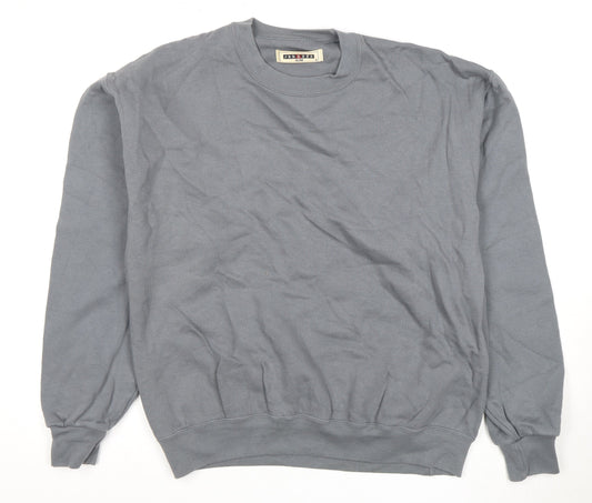 Jerzees Men's Grey Crew Neck Pullover Sweatshirt L