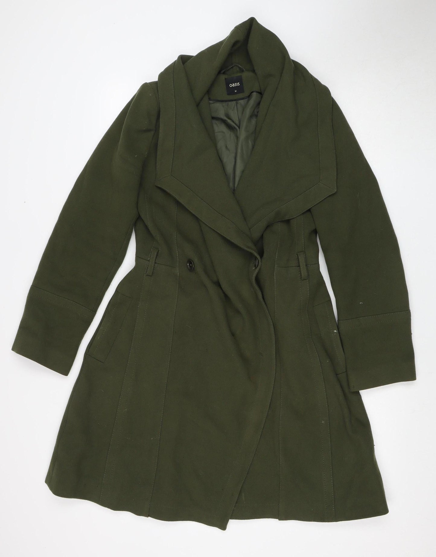 Oasis Women's Green Overcoat M - Casual Autumn/Winter