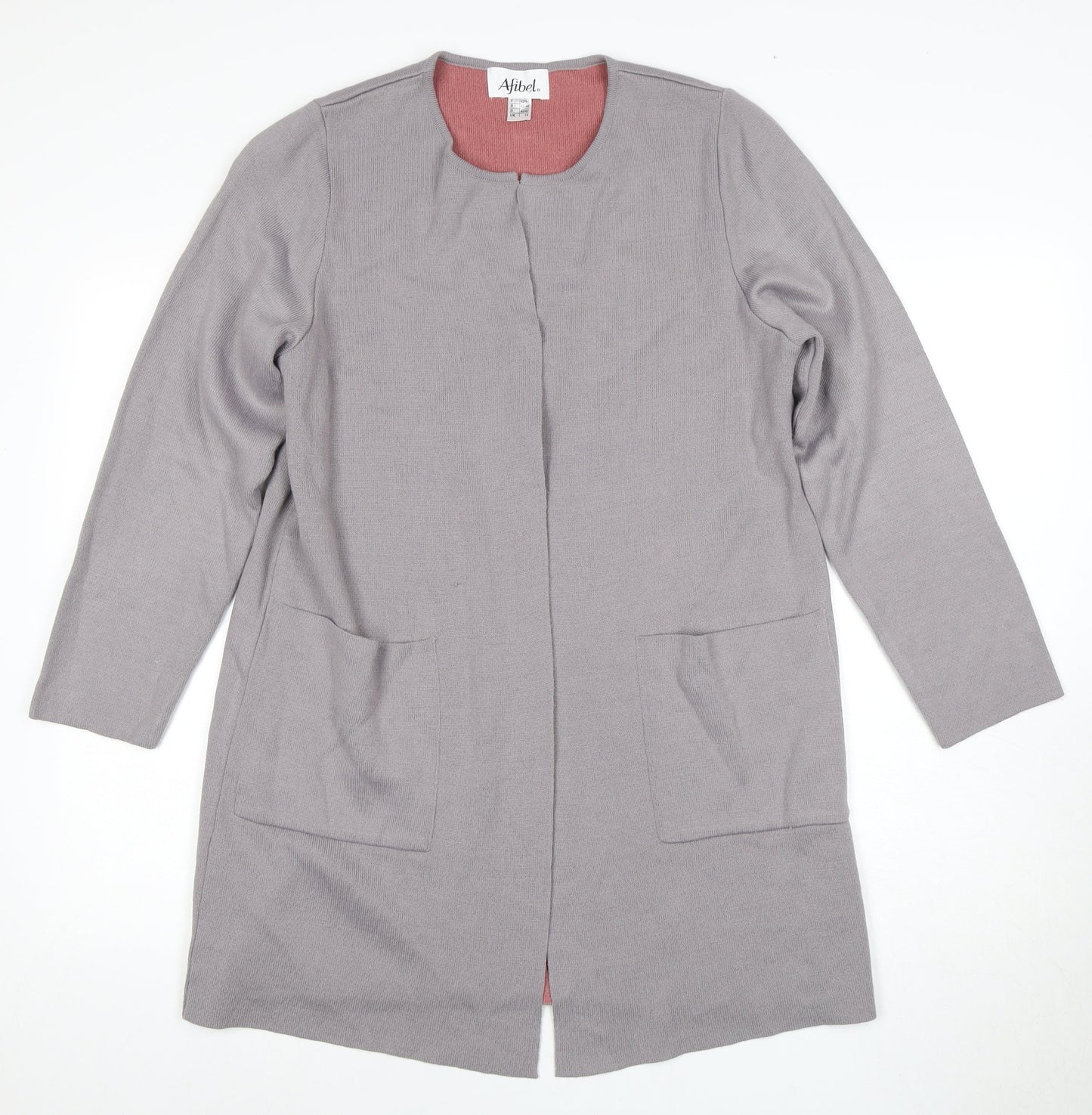 Afibel Women's Grey Cardigan Size 14 with Pockets