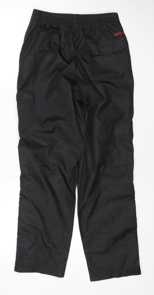 Dunlop Boys Black Trousers 9-10 Years with Elastic Waist