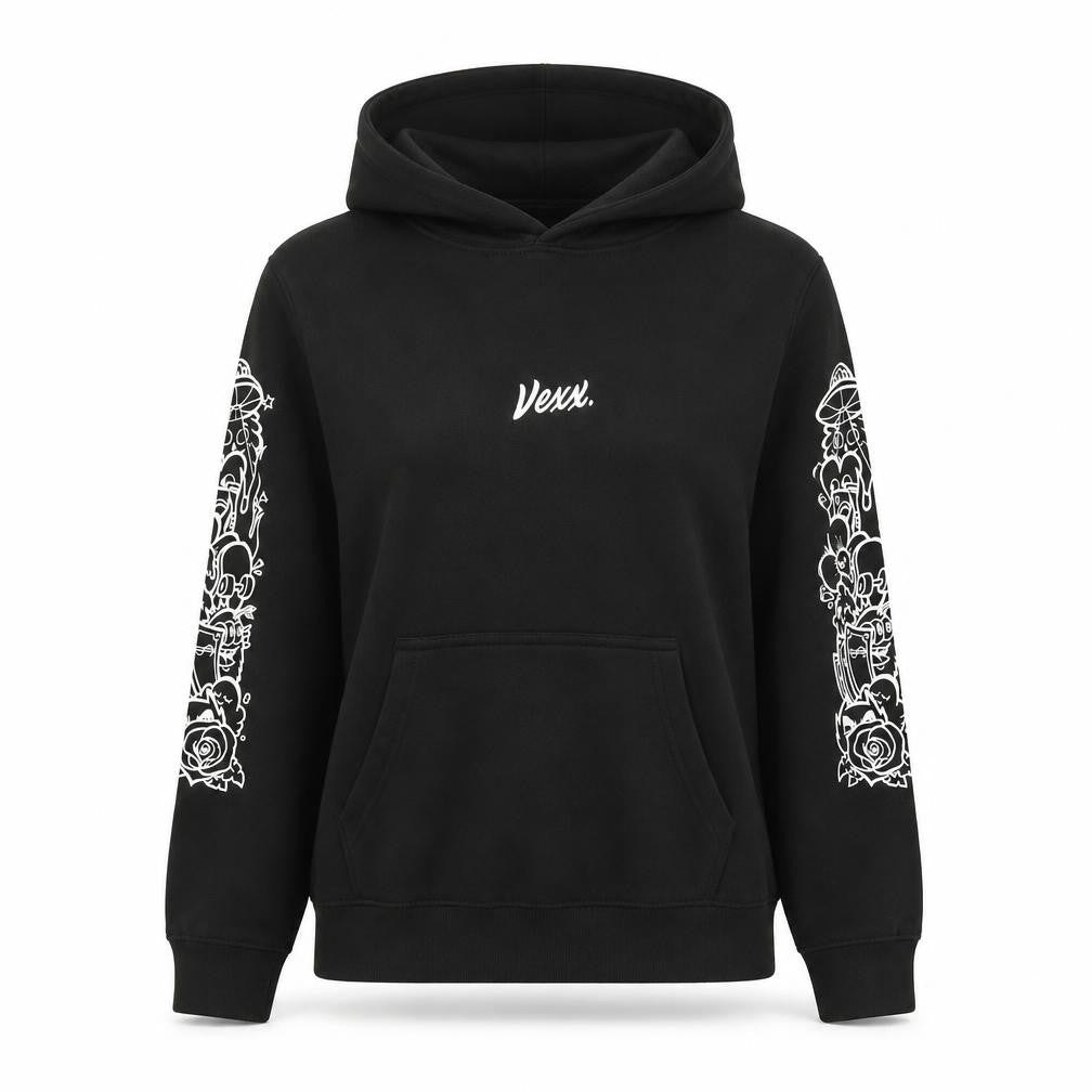 Vexx Womens Black Pullover Hoodie - Medium Fit