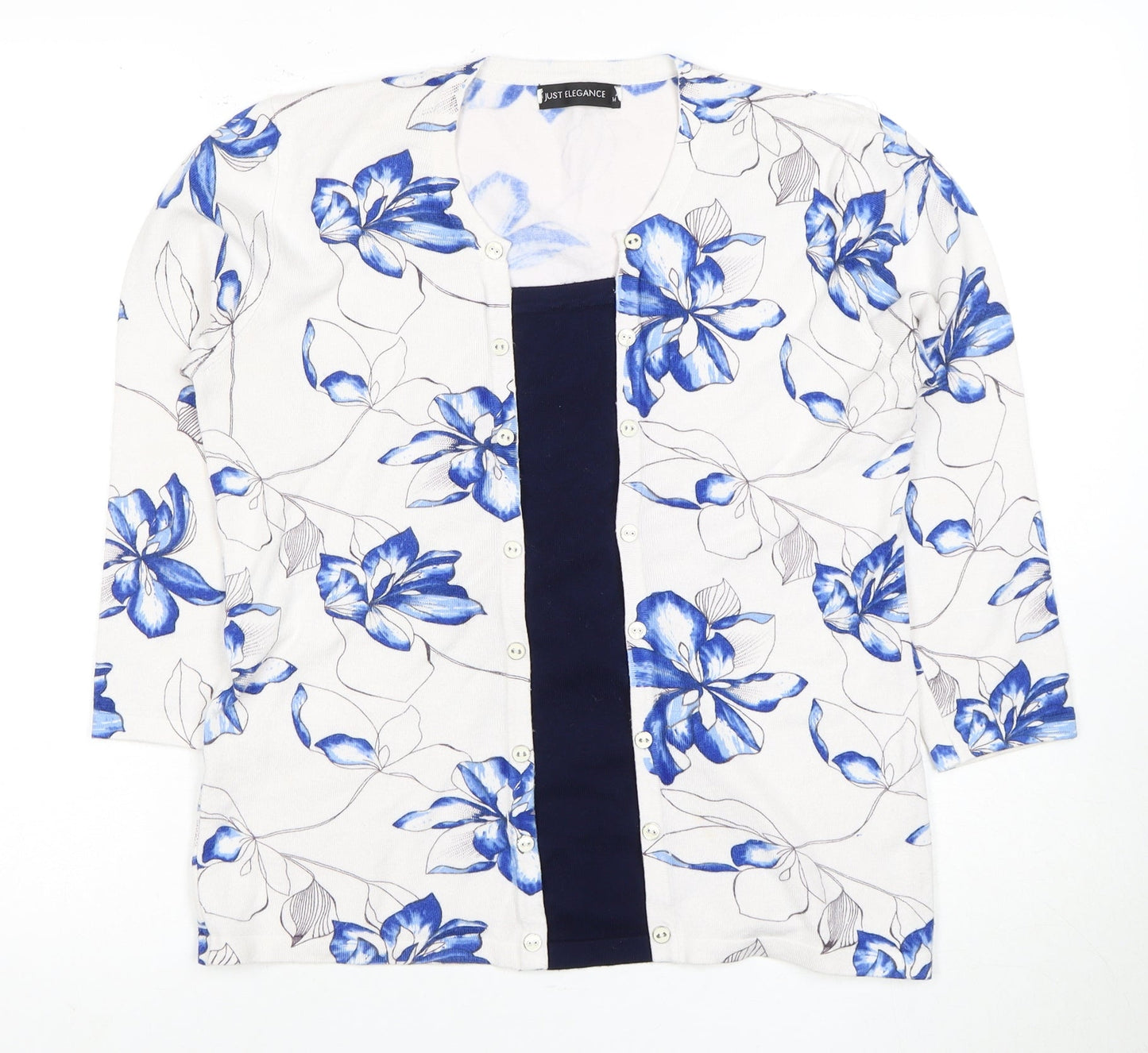 Just Elegance Women's Multicoloured Floral Button-Up M
