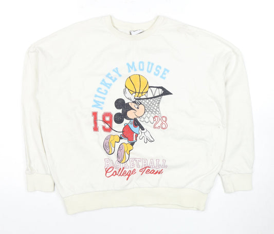 Disney Unisex Ivory Pullover Sweatshirt Size 10