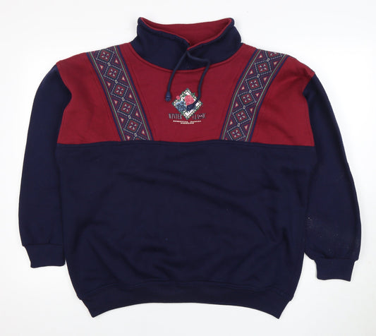 casuals Unisex Red Blue Argyle Pullover Sweatshirt Size 14