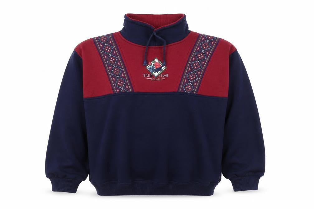 casuals Womens Red Blue Argyle Pullover Sweatshirt Size 14