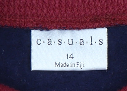 casuals Unisex Red Blue Argyle Pullover Sweatshirt Size 14