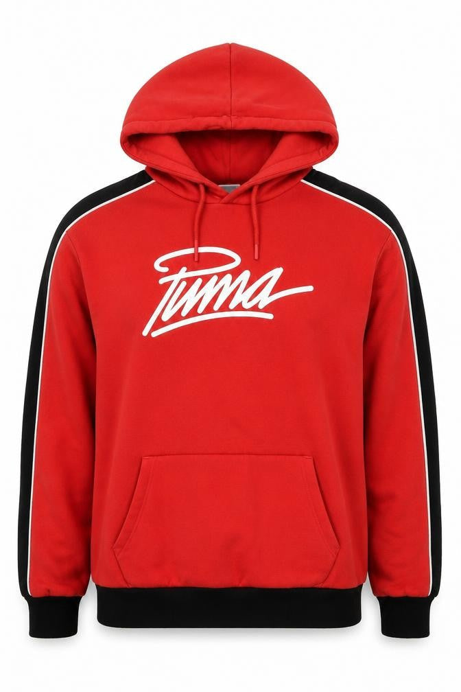 Unisex Adults UK 8 Regular PUMA Red Pullover Hoodie