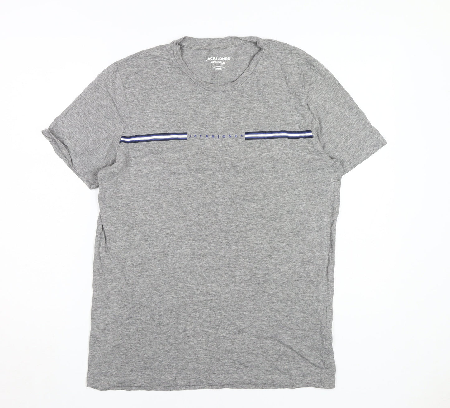 Jack & Jones Men's Grey Regular Fit T-Shirt L