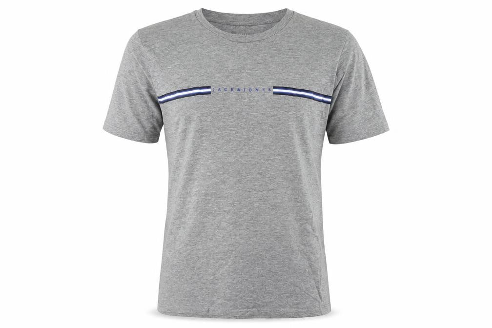 Mens UK Size L JACK & JONES Grey  Cotton Blend T-Shirt