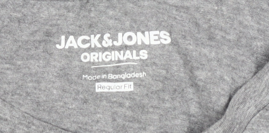 Jack & Jones Men's Grey Regular Fit T-Shirt L