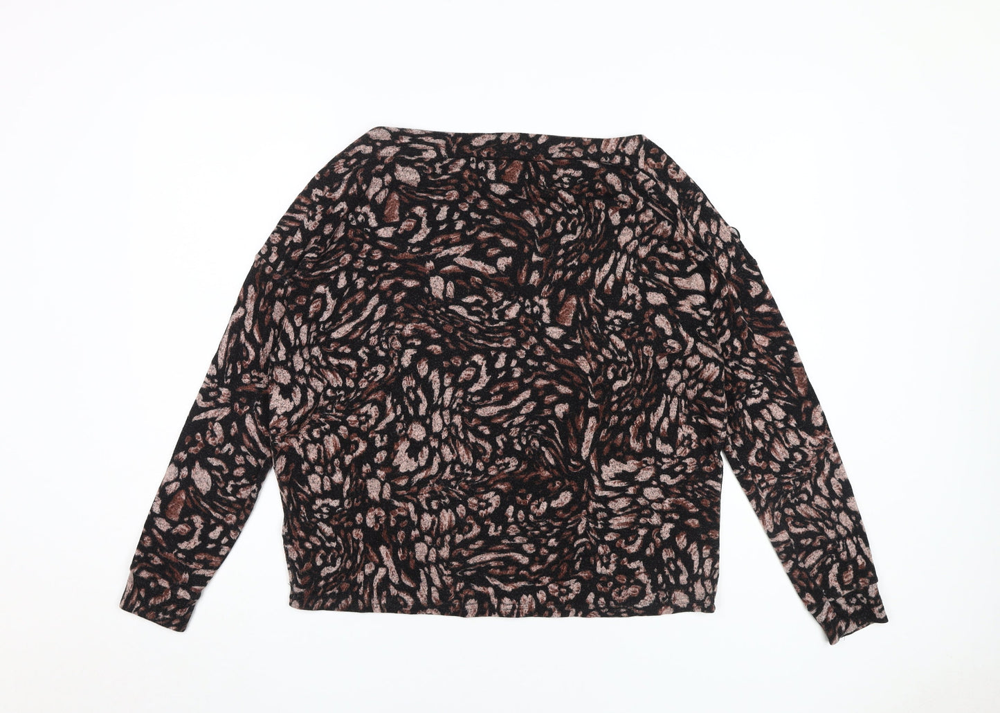 Dorothy Perkins Women's Black Animal Print Top Size 10