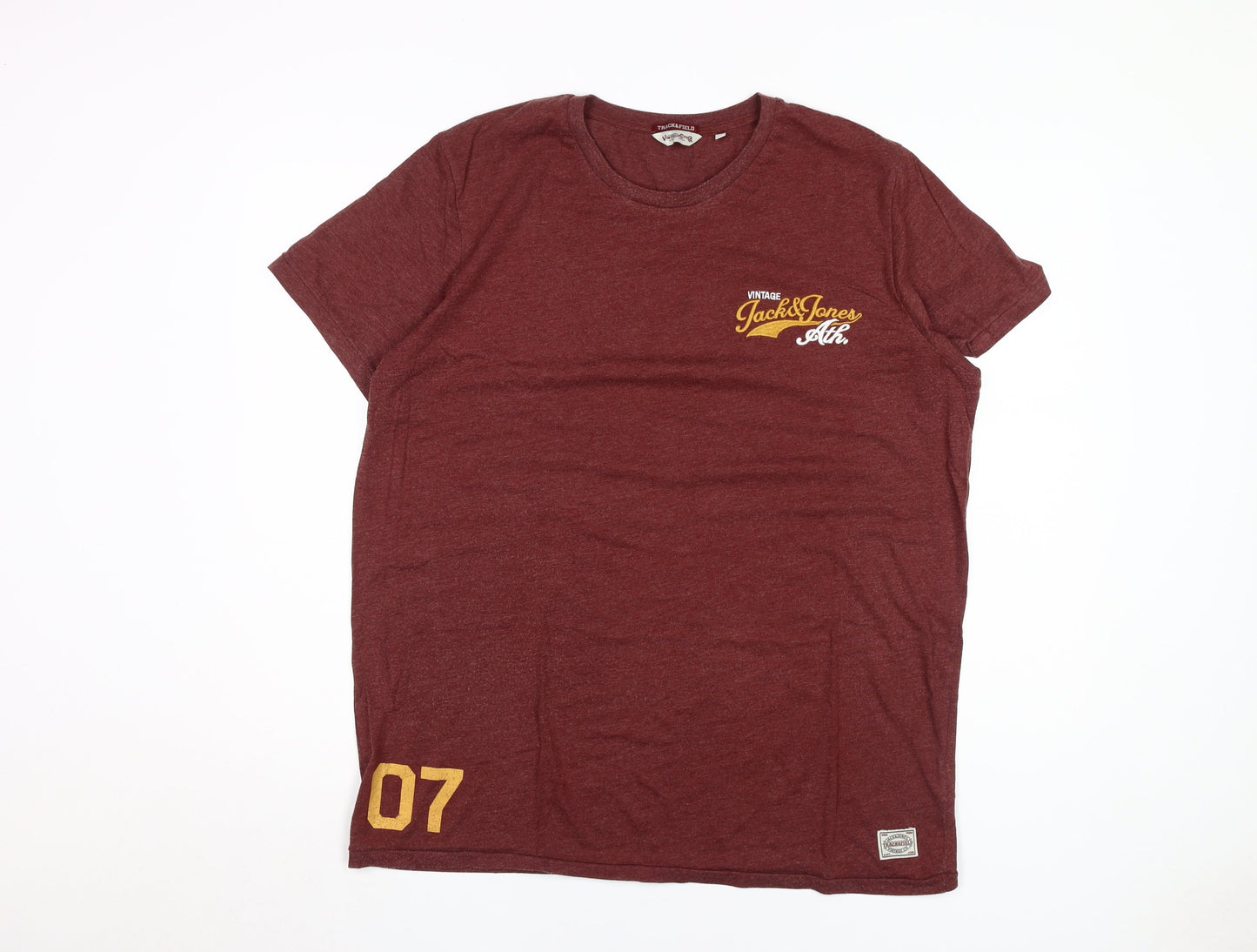 Jack & Jones Men's Red Graphic T-Shirt 2XL