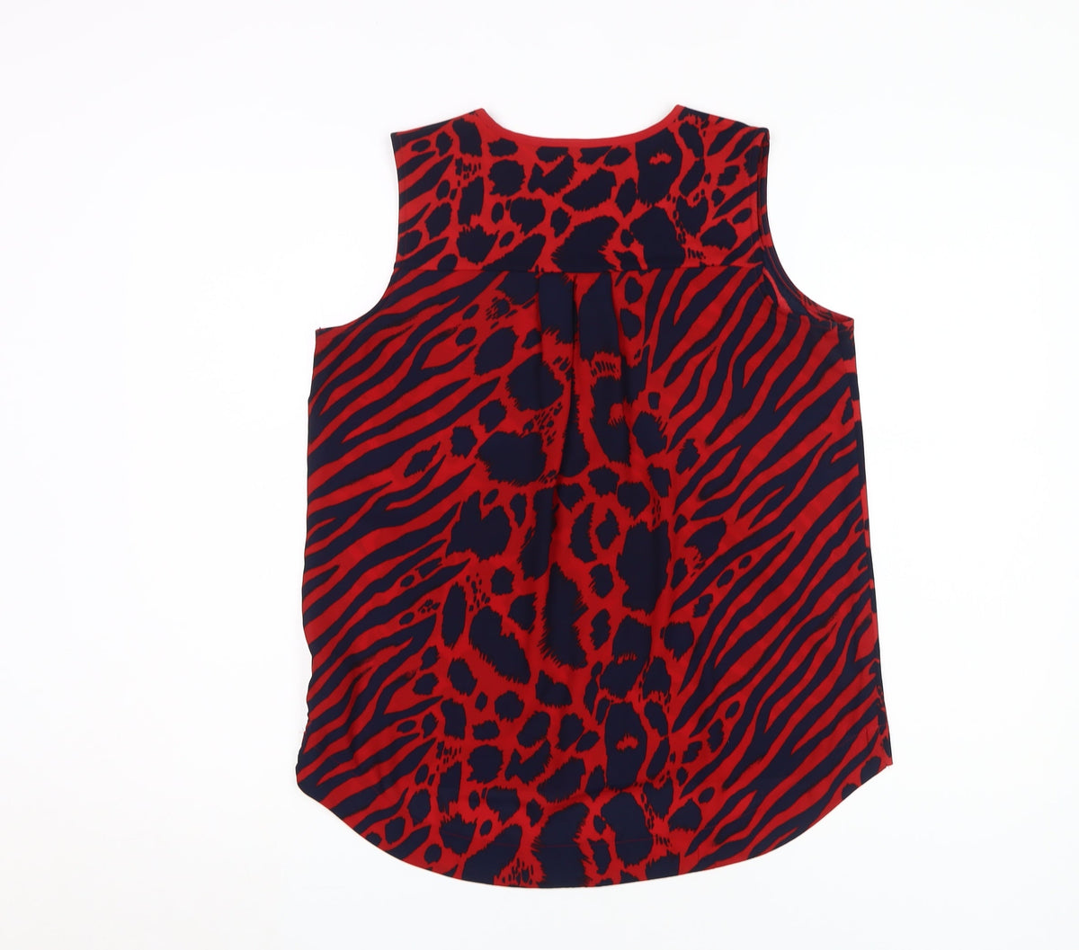 Next Women's Red Animal Print Sleeveless Blouse Size 10